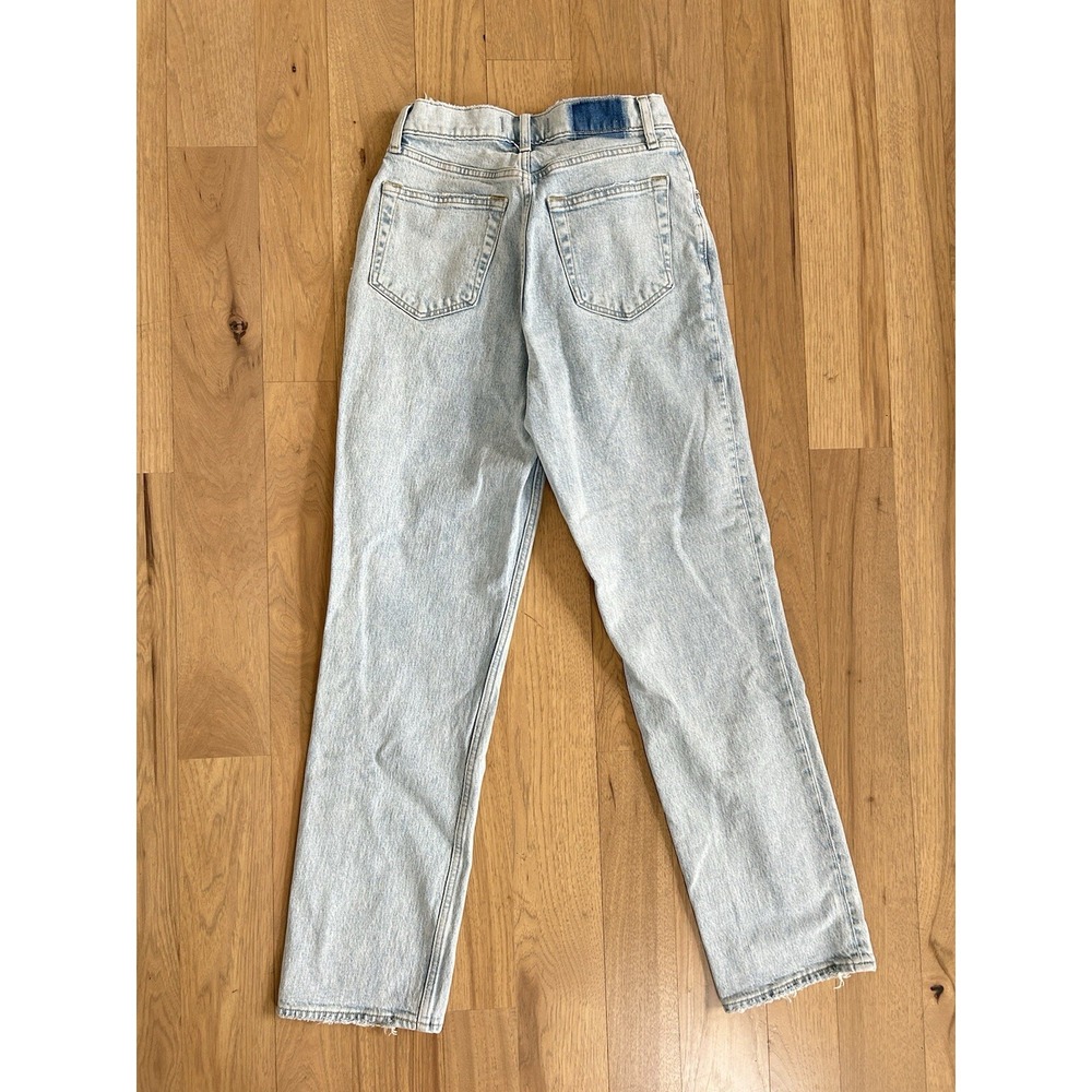 Abercrombie & Fitch Jeans Womens 27/4R Light Blue Curve Love 90s Straight Cross - Picture 8 of 14